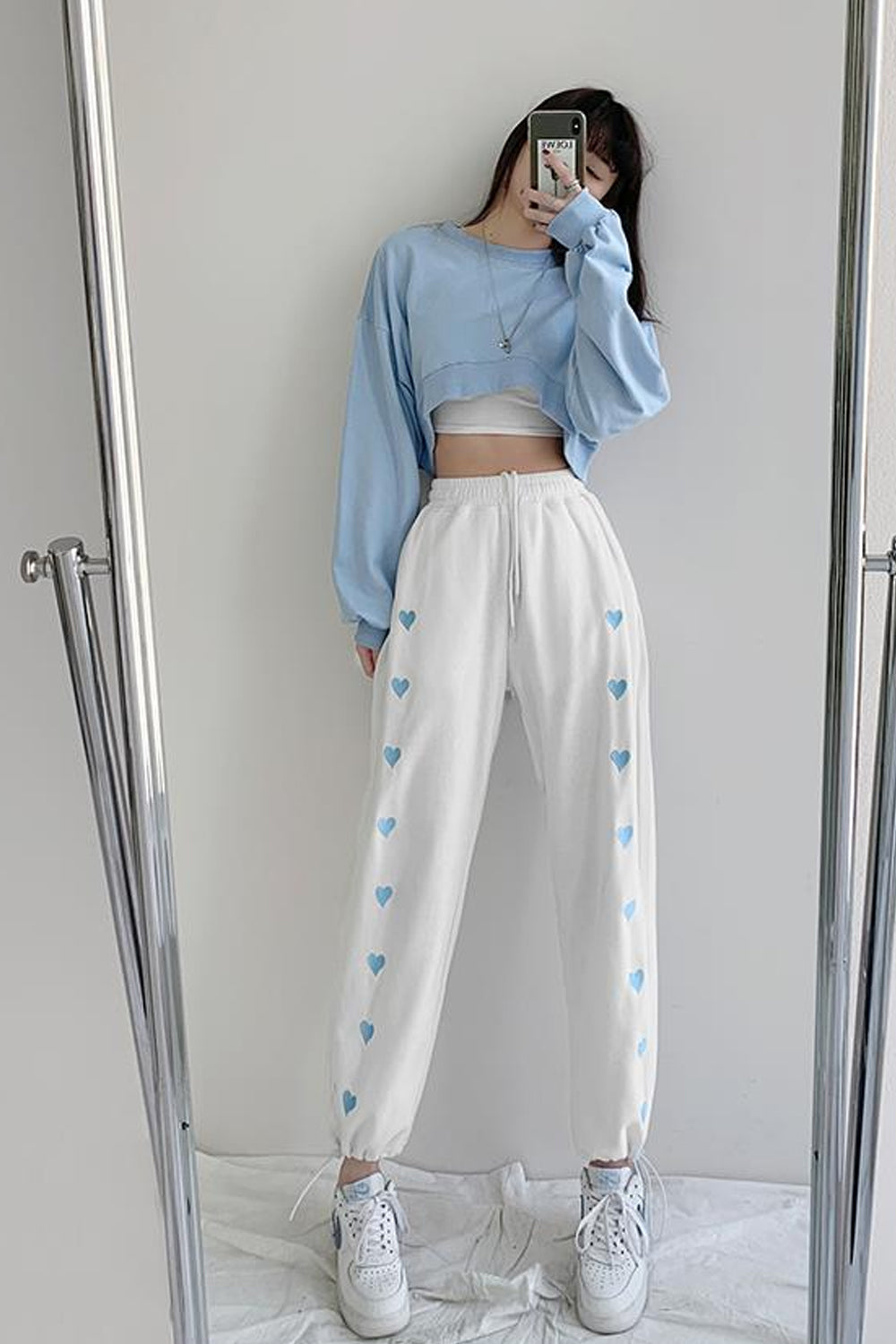 Heart Pattern Casual Cotton Jogger Pants