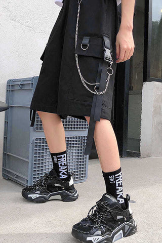 Hip Hop Streetwear Shorts Hosen mit Kette