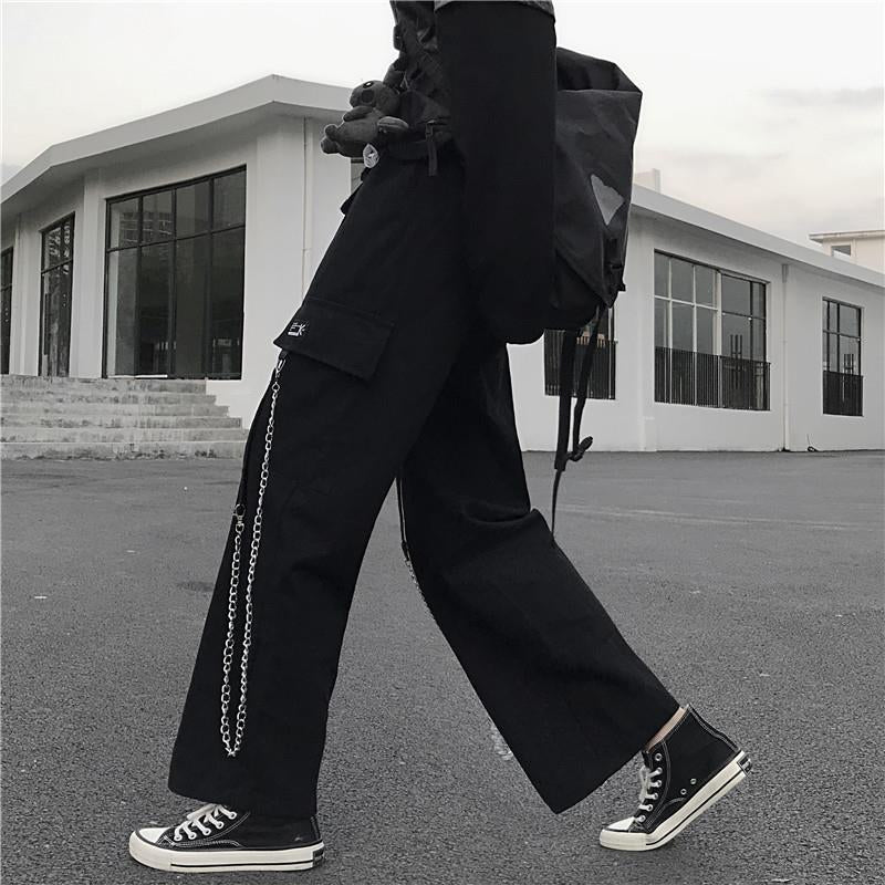 Punk Chain Wide Leg Pants