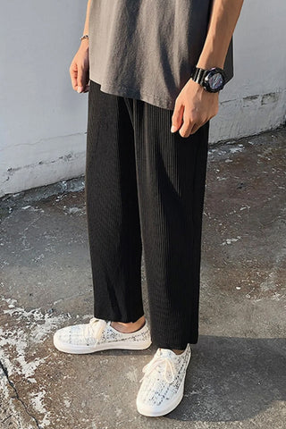 Loose Pleated Style Long Men Pants