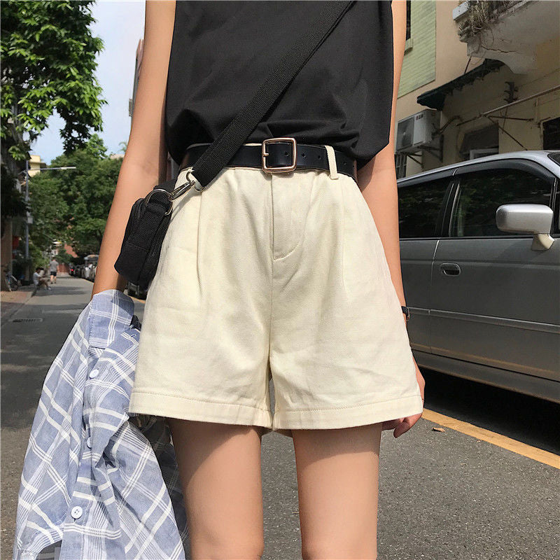 High Waist Apricot Colors Shorts Pants