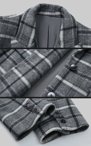 Wool Plaid Overcoat