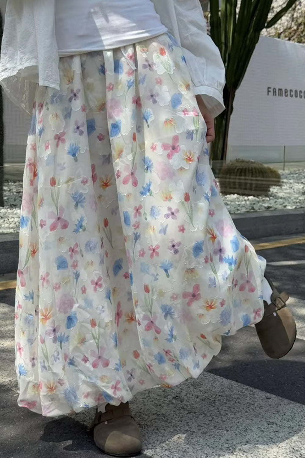 Sweet Floral Elegant Long Skirts