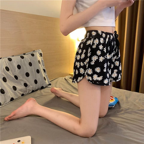 Casual Daisy Pattern Home Wear Shorts Pants