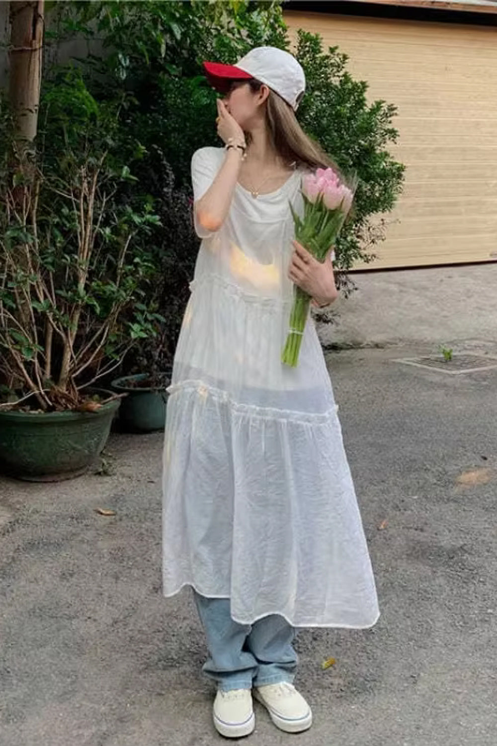 Long Sexy Transparent Summer Camisole Dress