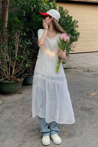 Long Sexy Transparent Summer Camisole Dress