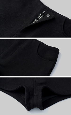 Black High-Waist Utility Shorts