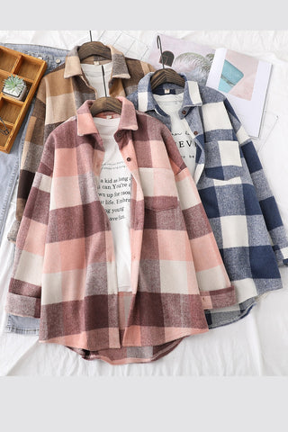 Big Plaid Woolen Thick Oversize Shirt