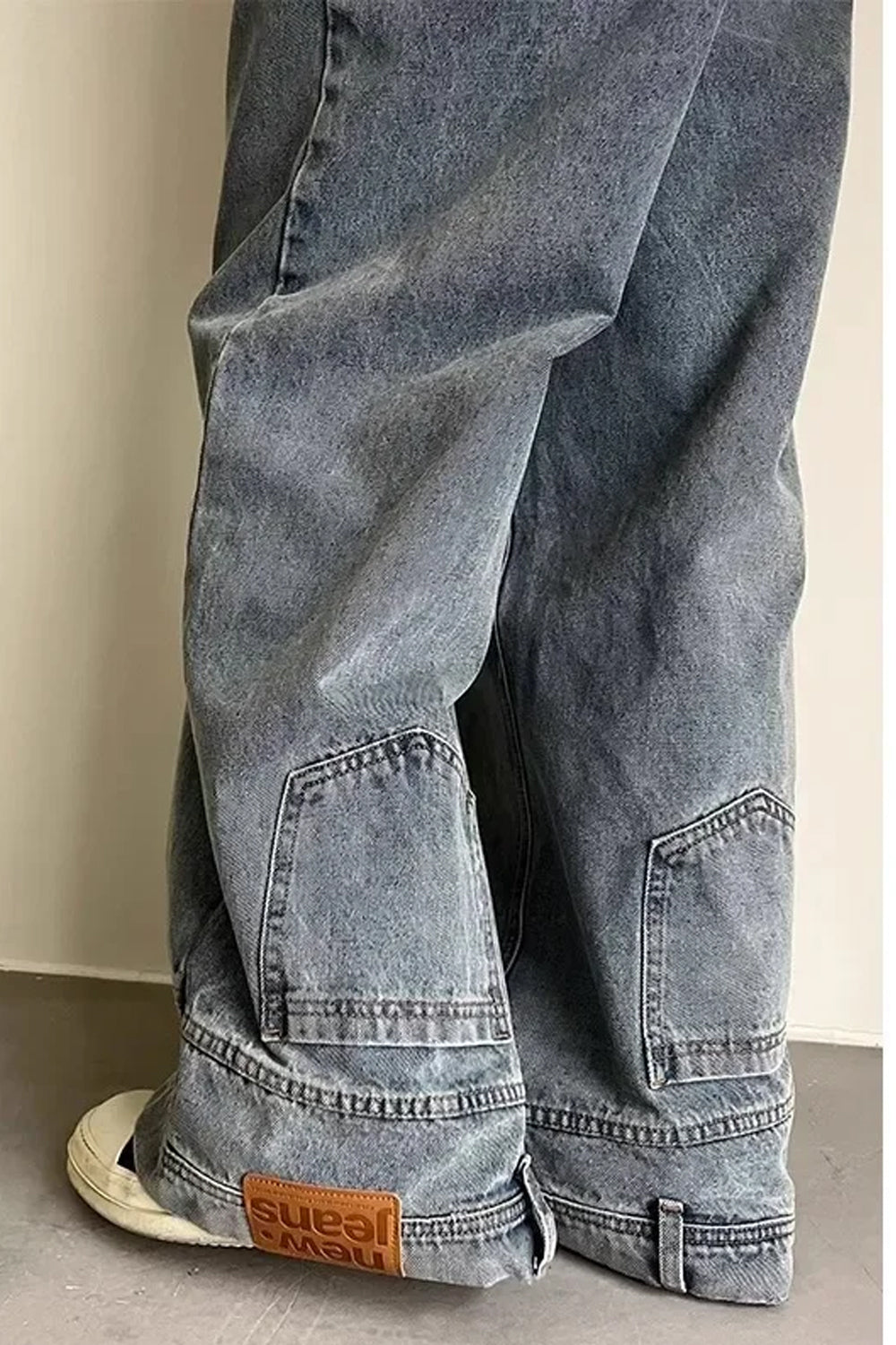 High Waist Reversed Style Jeans Pants