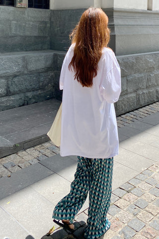 Green Trendy Plaid Wide Leg Loose Pants