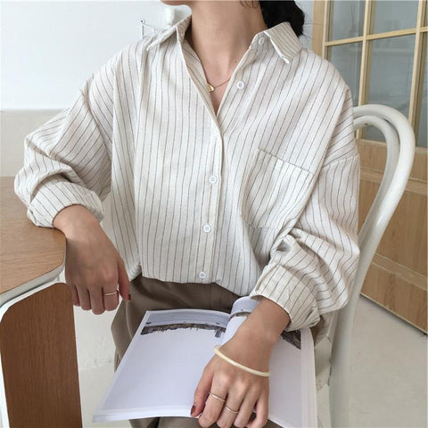 Long Sleeve Striped Style Shirt