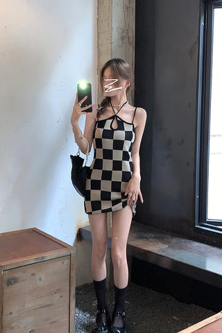 Sexy Casual Plaid Bodycon Dress