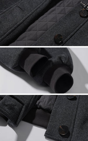 Wool High-Neck Buckle Bomber