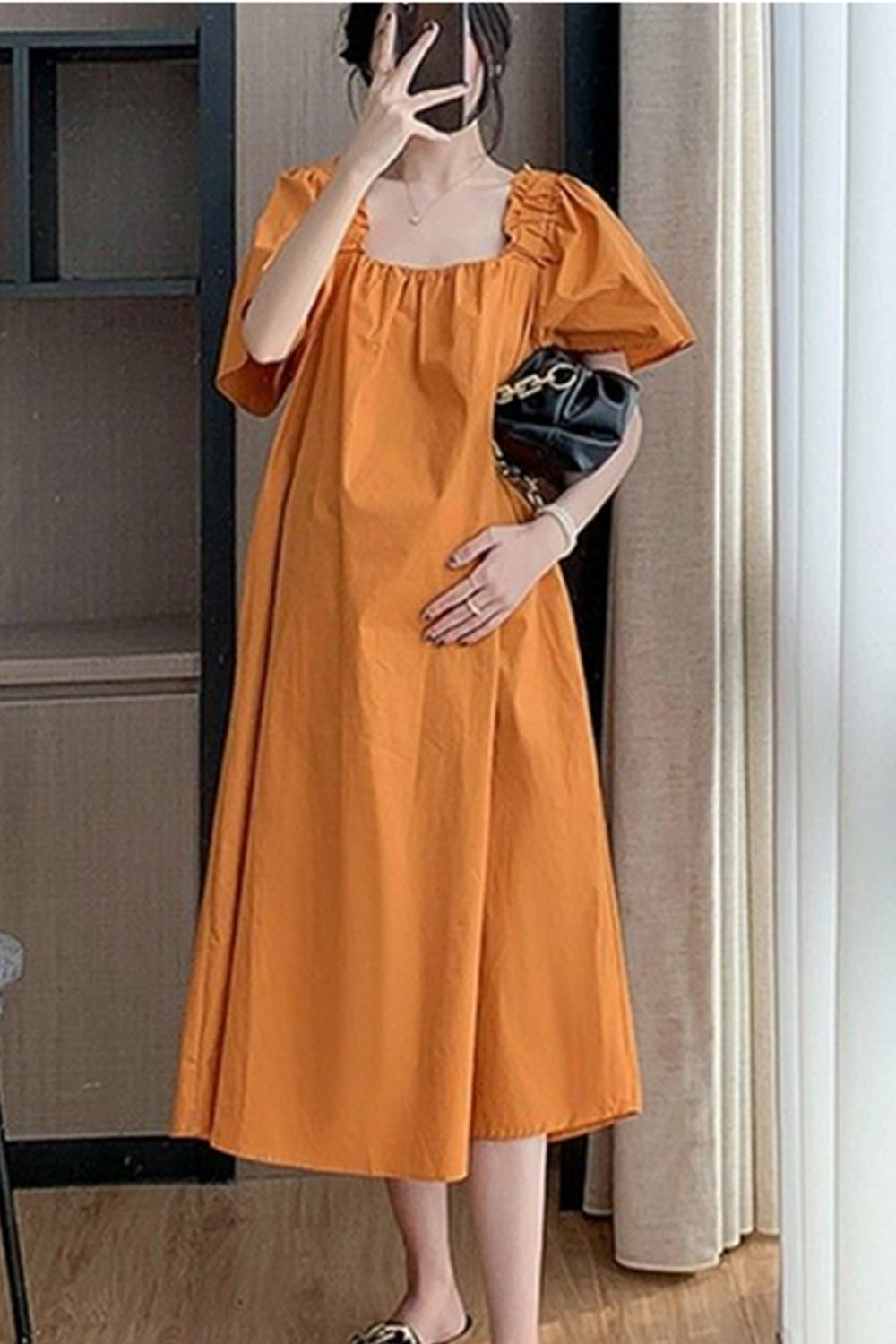 Short Puff Sleeve Elegant Summer Dress