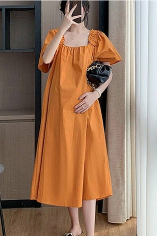 Short Puff Sleeve Elegant Summer Dress