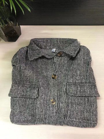 Retro Houndstooth Pattern Tassel Jacket
