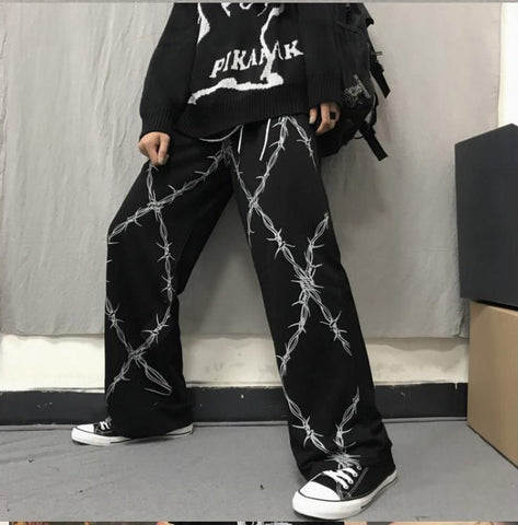 Barbed Wire Hip Hop Long Pants