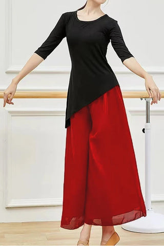 High Waist Loose Wide Leg Mesh Chiffon Pants