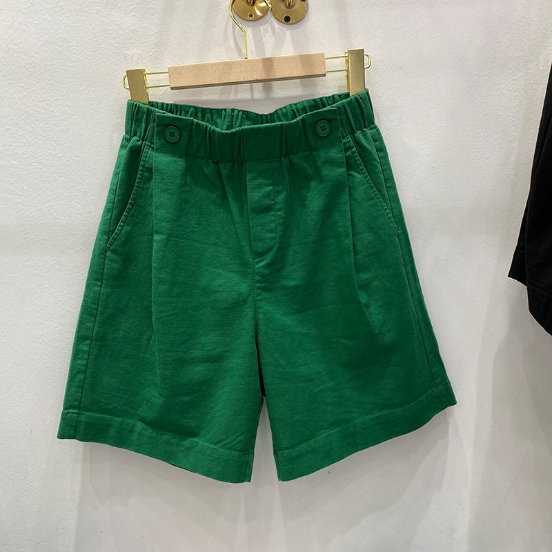 Lässige Sommershorts mit hoher elastischer Taille 