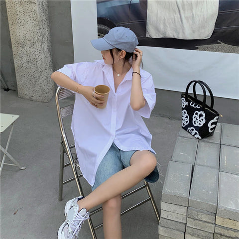 5 Colors Loose Oversize Solid Blouse Shirt