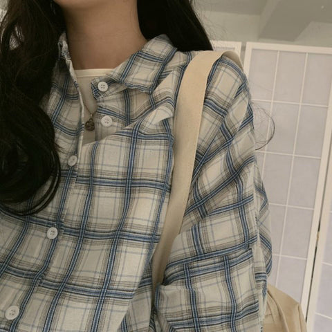 Vintage Oversized Plaid Shirt