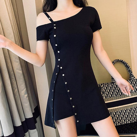 Irregular Slim Sexy Sweet Strapless Dress