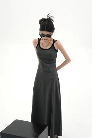 Loose Sleeveless Off Shoulder Long Dress