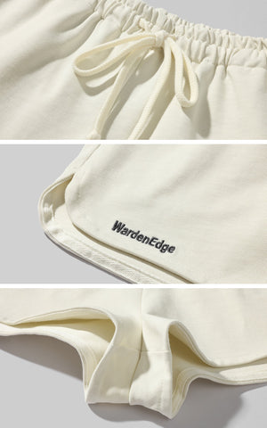 Minimalist Ribbed Knit Lounge Set with Logo Embroidery