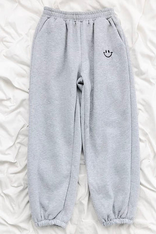 Casual Smile Emoticon Jogger Sweatpants