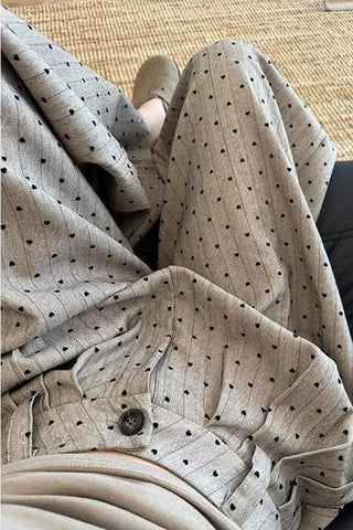 Loves Dot Pattern Long Office Pants