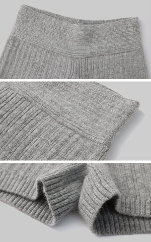 Off-Shoulder Knit Sweater and Shorts Set
