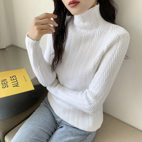 Long Sleeve High Neck Casual Turtleneck Sweater