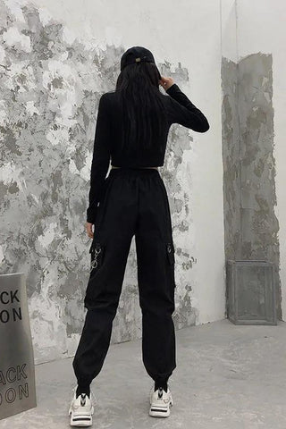 High Waist Hip Hop Cargo Jogger Pants