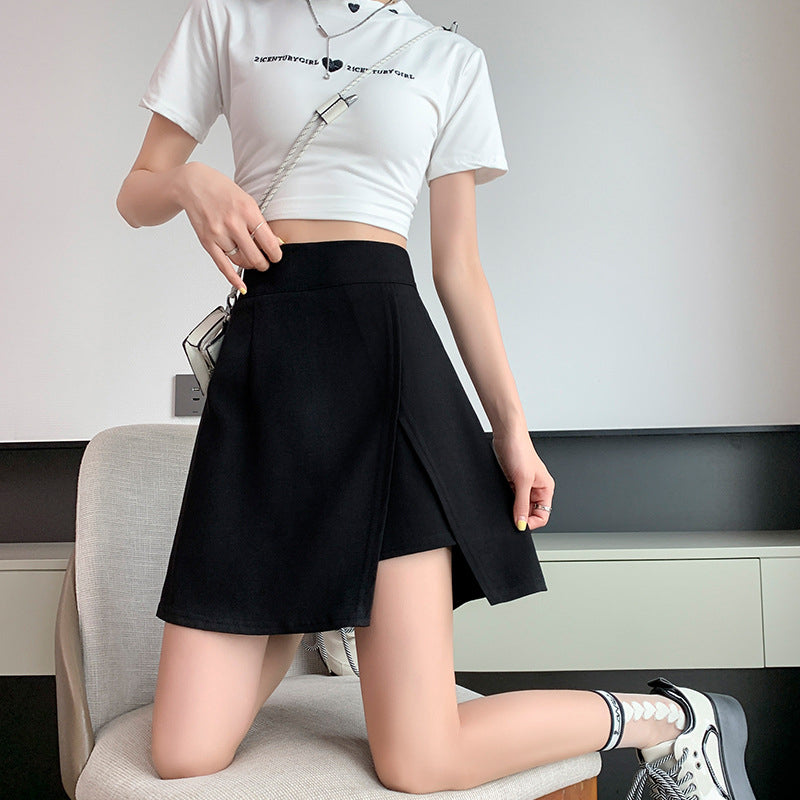 High Waist A-Line Split Mini Skirts