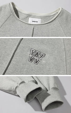 Oversized Grey Sweatshirt with Embroidered W Logo