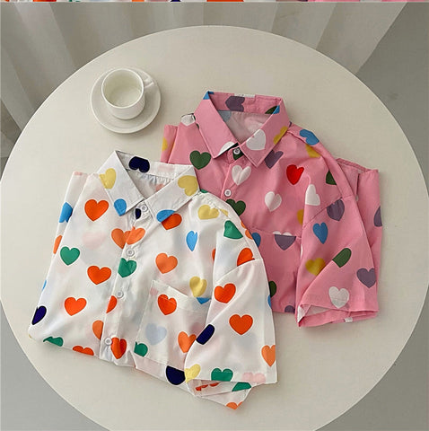 Love Full Printed Casual Blouse Shirt