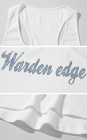 Ribbed Cotton Slim Racer Tank Top