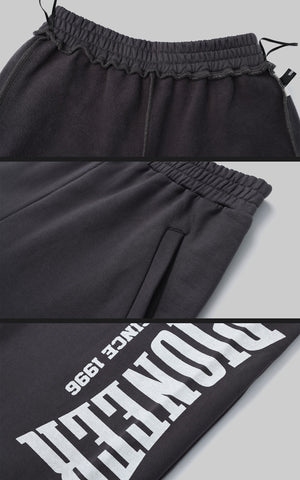 Retro Letter Print Baggy Sweatpants