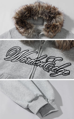 Faux-Fur Hood Cropped Hoodie