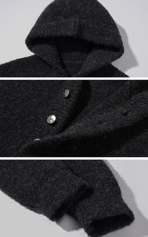 Hooded Textured Knit Jacket