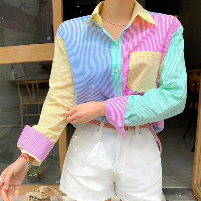 Elegantes Langarmhemd in Pastellfarben 