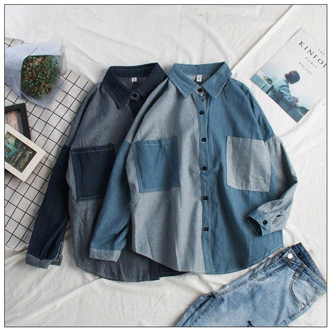 Camisa estilo blusa vaquera vintage