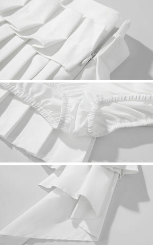 Layered Pleated Mini Skirt Shorts
