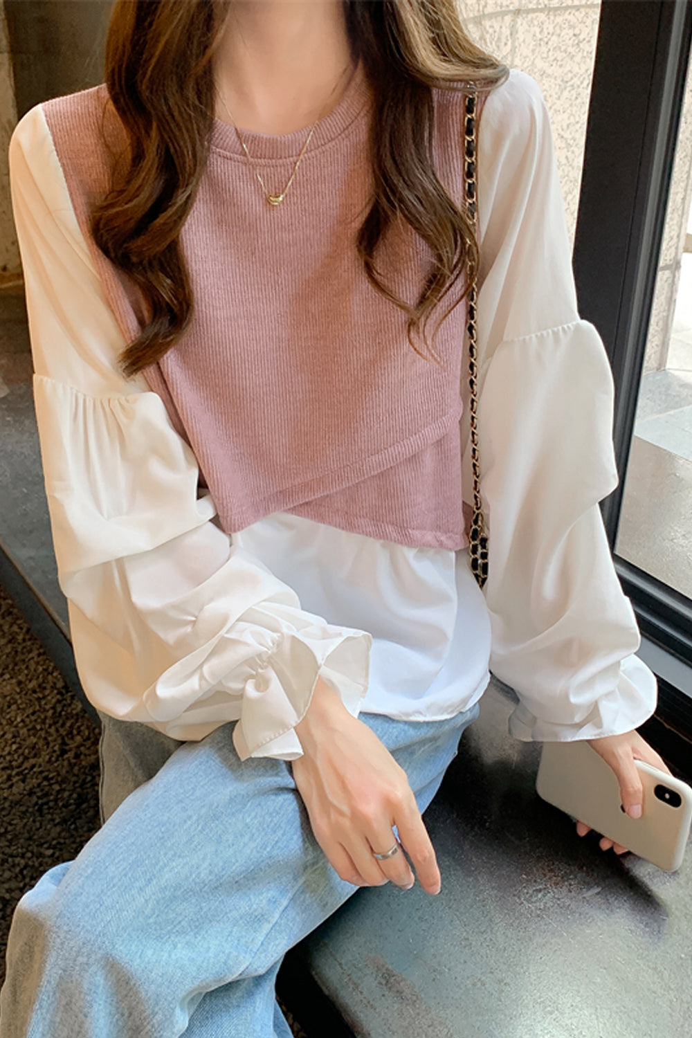 Long Sleeve Two Style Elegant Office Blouse Shirt