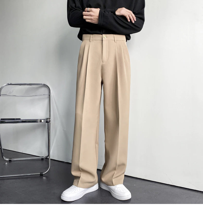 High Waist Loose Casual Straight Long Pants