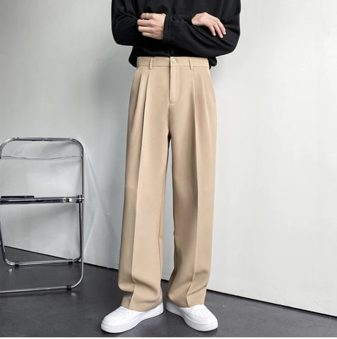 High Waist Loose Casual Straight Long Pants