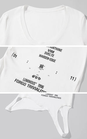 Graphic Cutout Long Sleeve Tee