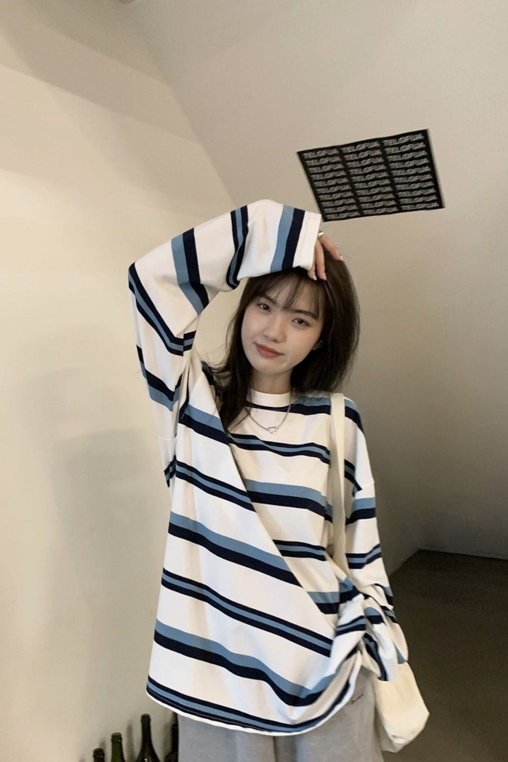 Long Sleeve O-Neck Striped Shirts