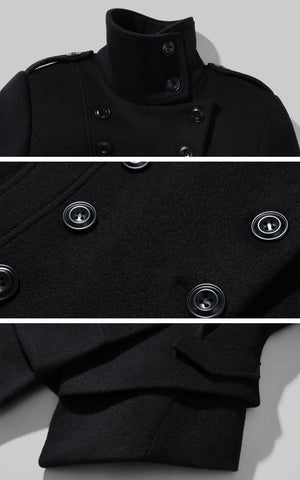 Structured Double-Breasted Cropped Jacket