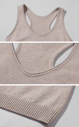 Knit Cardigan Tank and Wide Leg Pants Set